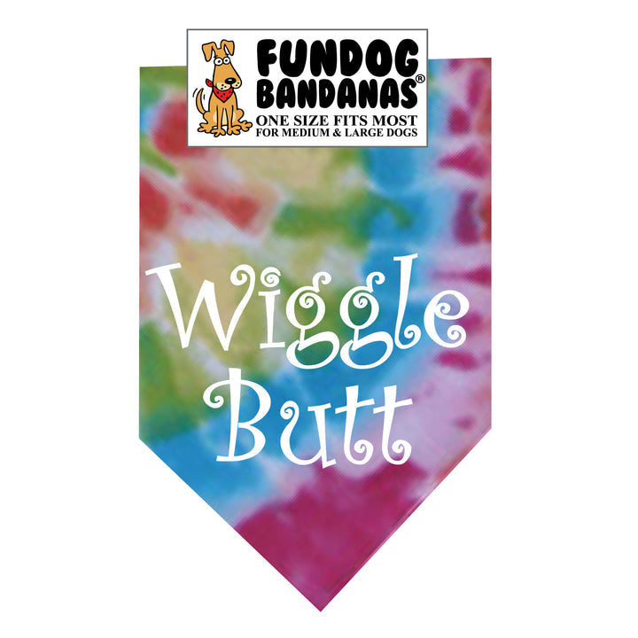 Wiggle Butt Bandana for Medium  & Large Dogs  22" x 22" x32" Assorted Colours