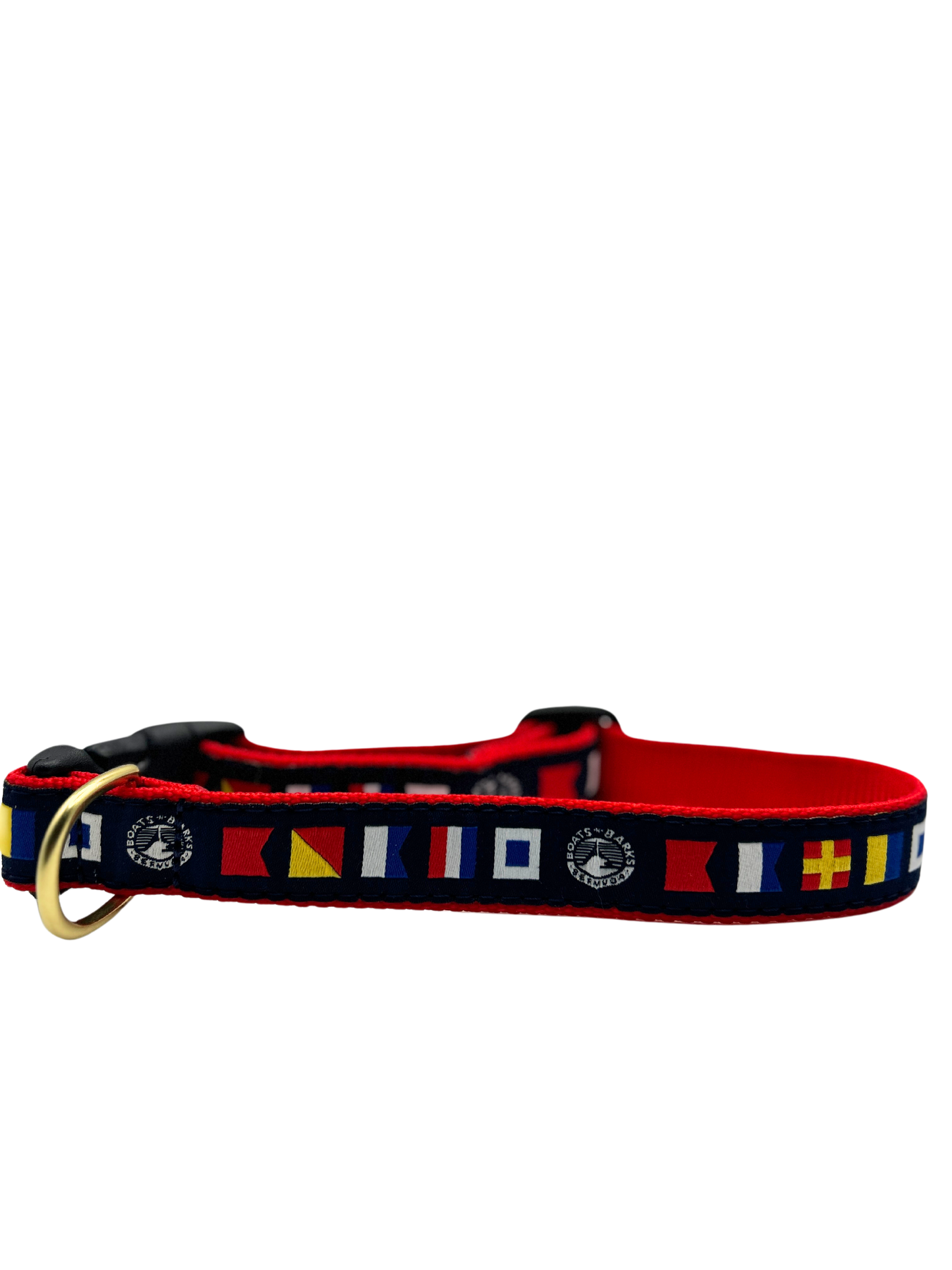 Boats n Barks Bermuda Nautical Code Flag DogCollar - Spells out Boats n Barks