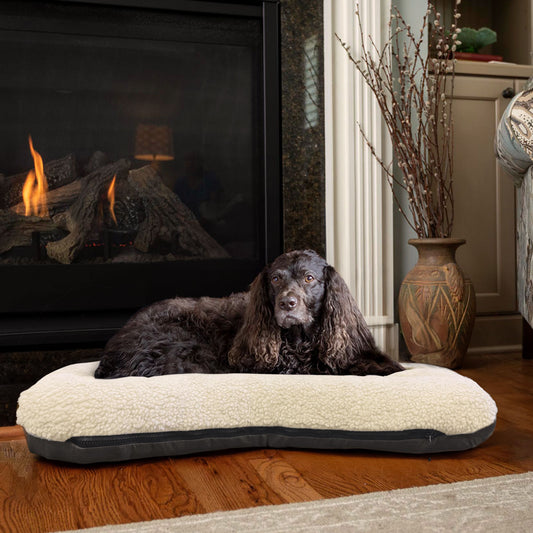 All Day Reversible Dog Bed - Cool Cotton Side and Warm Sherpa Side