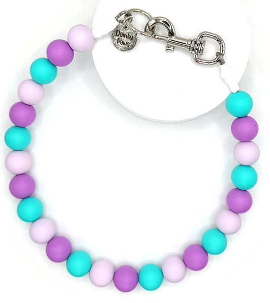 Dainty Paws Beaded Dog Collar Waterproof and Odor Resistant-Mermaid