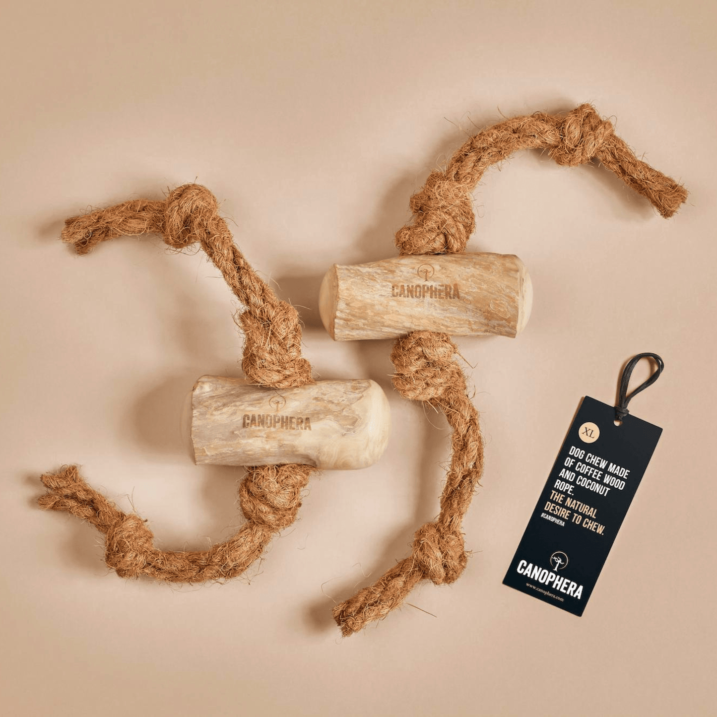 Coffee Wood and Coconut Rope Dog Chew - Various Sizes
