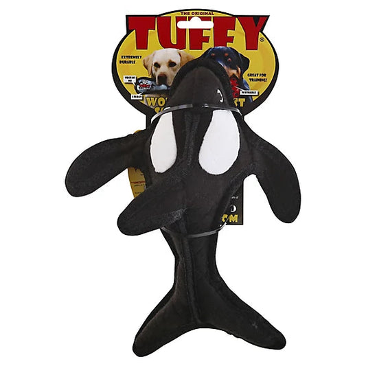 Tuffy Ocean Killer Whale Durable Soft Dog Toy with Squeaker