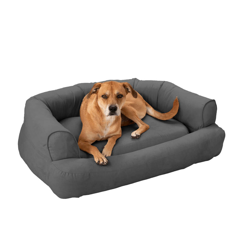 Luxury Sleeper Sofa with Bolster and Memory Foam for Dogs Machine Washable Covers made in USA