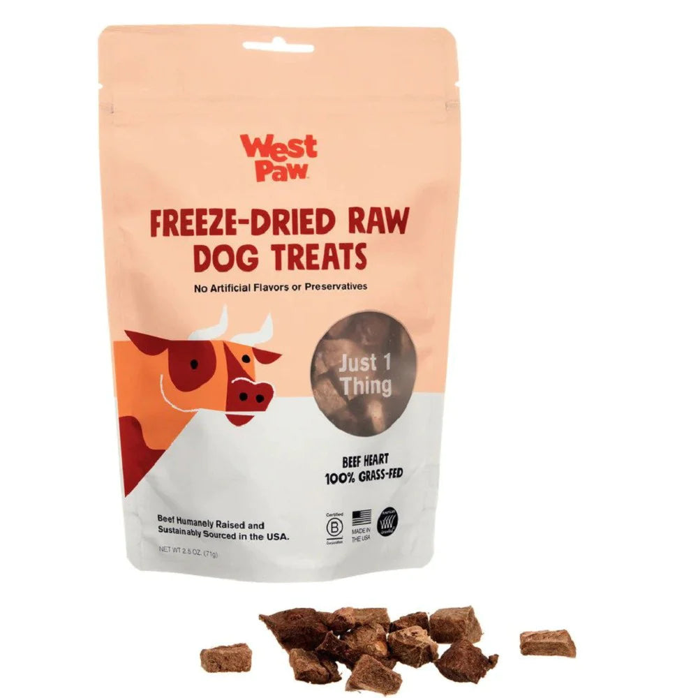 West Paw Freeze-Dried Raw All Natural Dog & Puppy Beef Heart Dog Training Treats