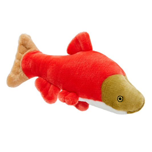 Fluff & Tuff Salmon Soft Dog Toy with Squeaker Machine Washable 14"