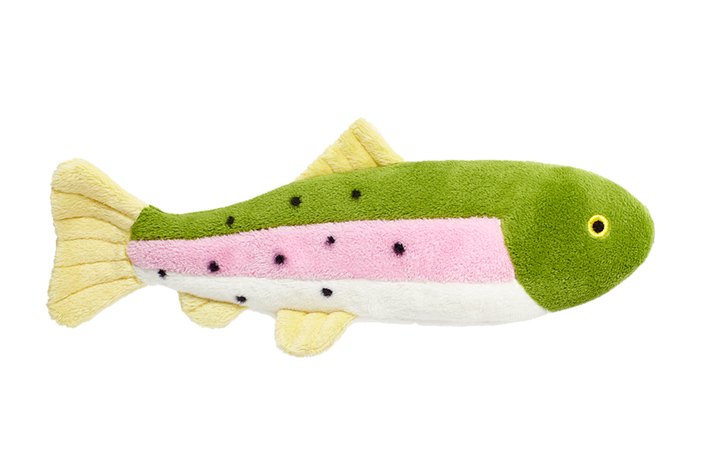 Fluff & Tuff Burt Lake Trout Soft Dog Toy with Squeaker Machine Washable 12"