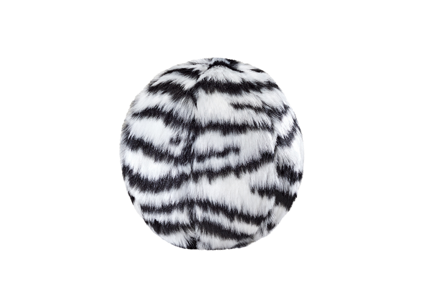 Fluff & Tuff Zebra Ball Small Squeakerless Soft Dog Toy Machine Washable 4"