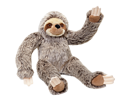 Fluff & Tuff Tico Sloth Soft Dog Toy with Squeaker Machine Washable 15"