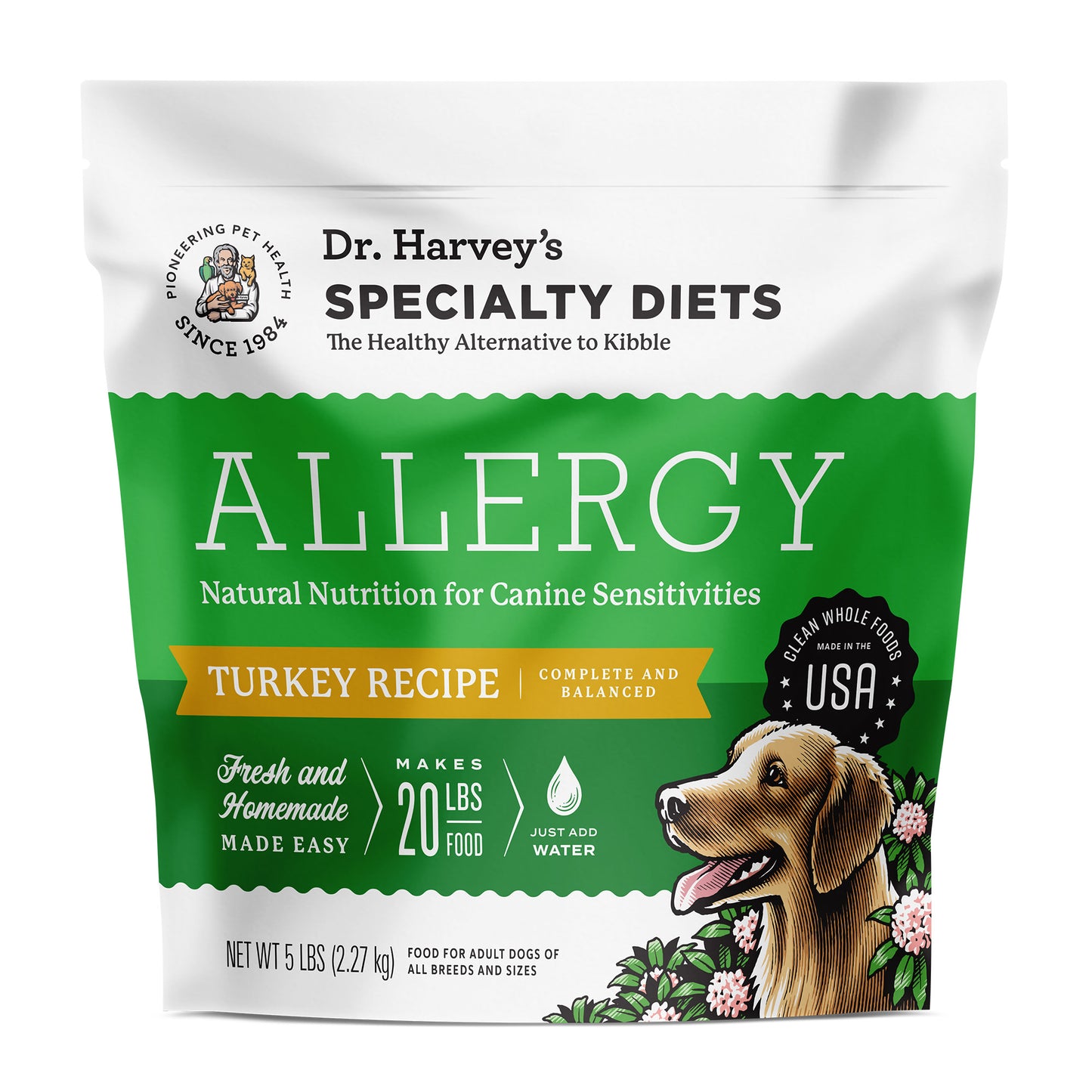 Dr. Harvey’s Specialty Diet Allergy Recipe, Turkey, Human Grade Dog Food for Dogs with Sensitivities and Allergies