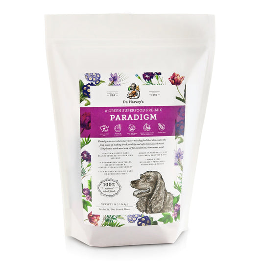 Dr. Harvey's Paradigm Green Superfood Dog Food, Human Grade Dehydrated Grain Free Base Mix for Dogs, Diabetic Low Carb Ketogenic Diet 6lb bag