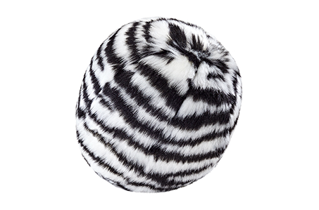 Fluff & Tuff Medium  Zebra Ball Soft Dog Toy Squeakerless Machine Washable 5 1/2"