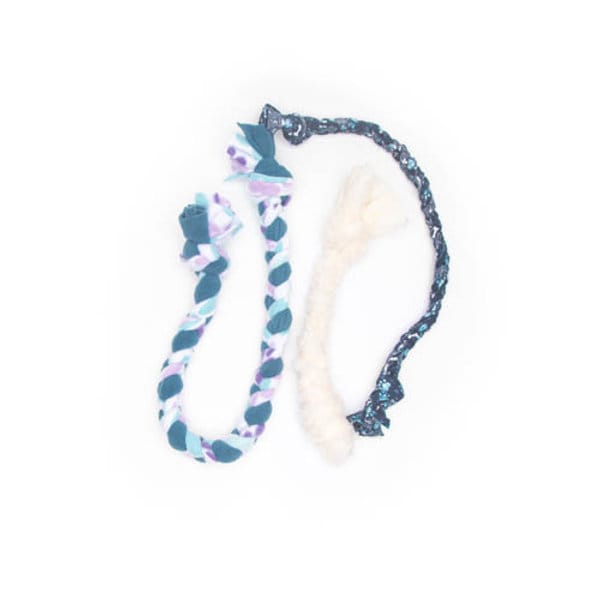 Extra Long Braided Fleece Tug Toy for Dogs 3' long -assorted colours-Boats n Barks