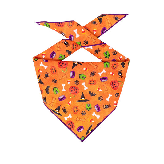 Halloween Orange Halloween Bandana for Dogs