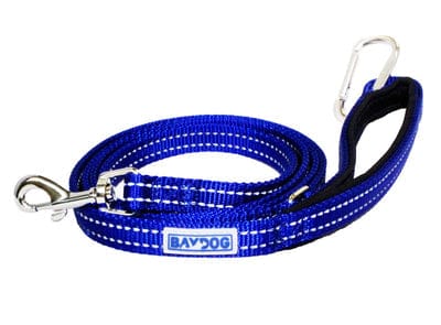 Baydog Pensacola Bay Dog Leash for Small to Medium Size Dogs 6' long and 5/8" wide Reflective Stitching-Boats n Barks