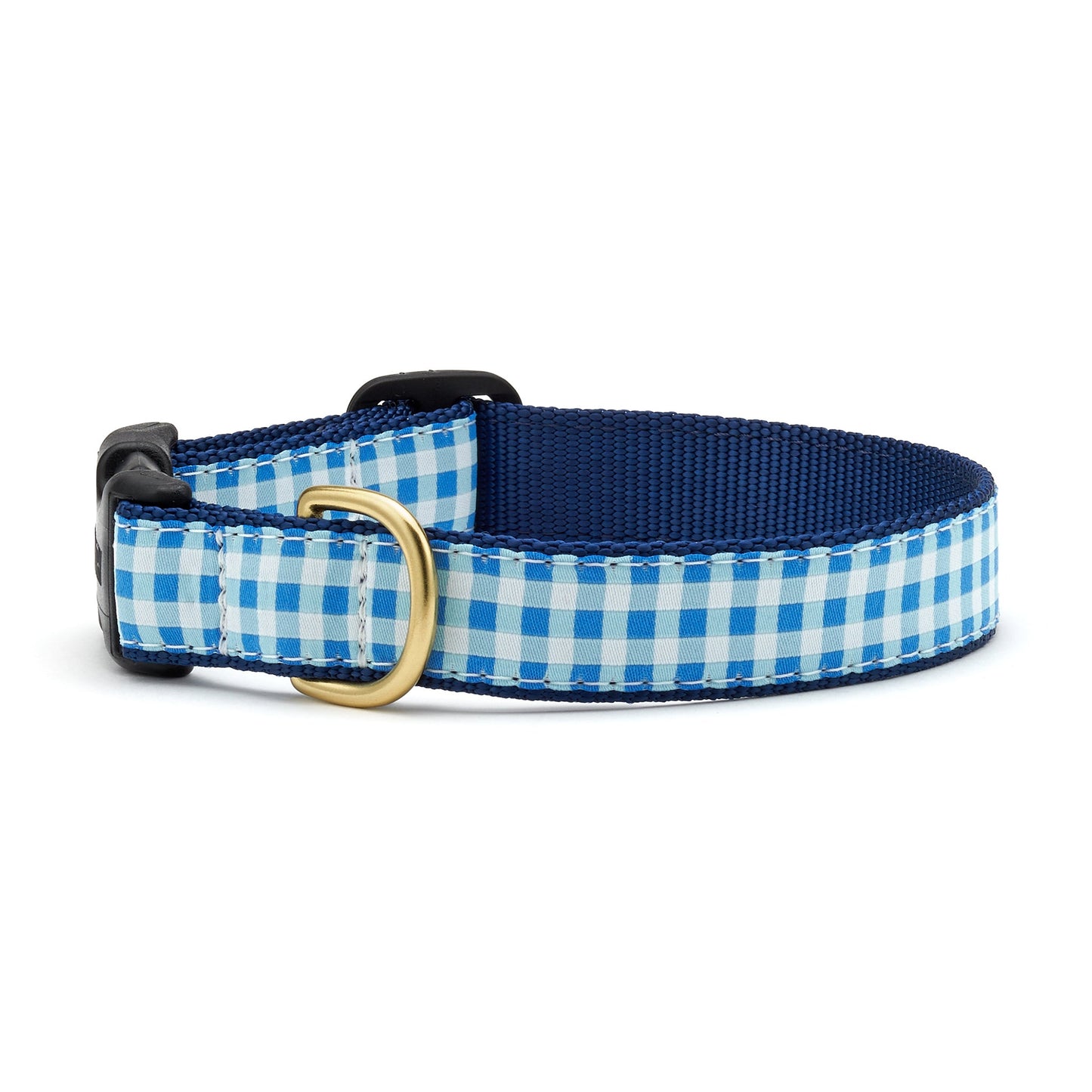 Blue Gingham Dog Collar by Up Country