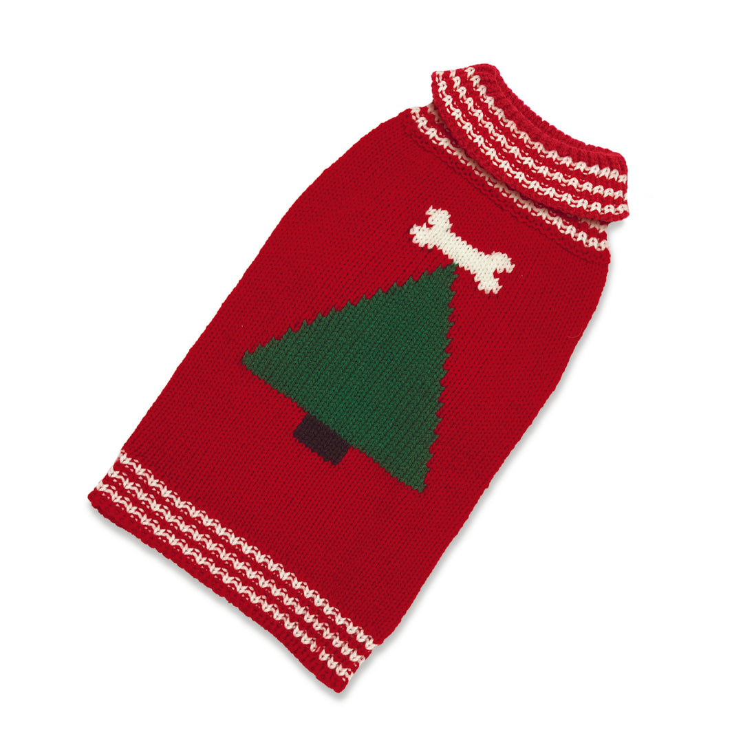 Up Country Red Christmas Tree Dog Sweater