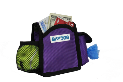 Baydog Dog Training Treat Pouch with Tennis Ball and Roll of Poop Bags Clips onto Leash Handle or Waist Band