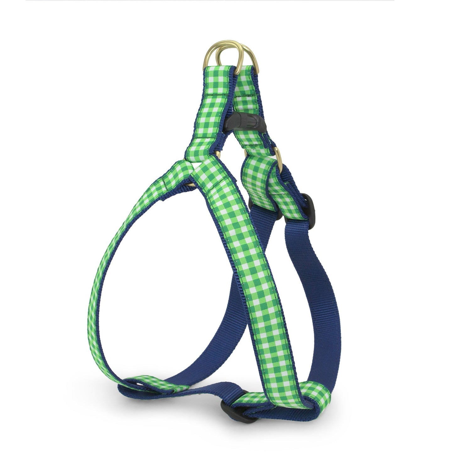 Lime Gingham Dog Harness by Up Country