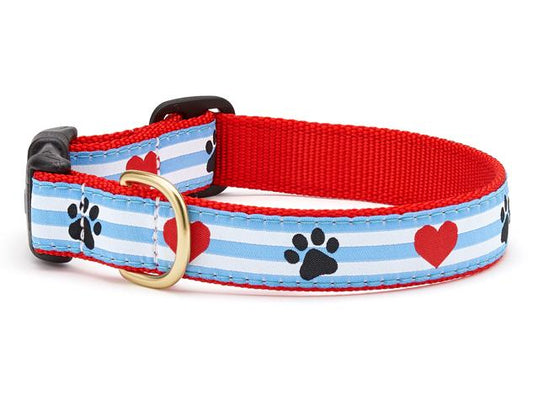 Pawprint Stripe Dog Collar by Up Country