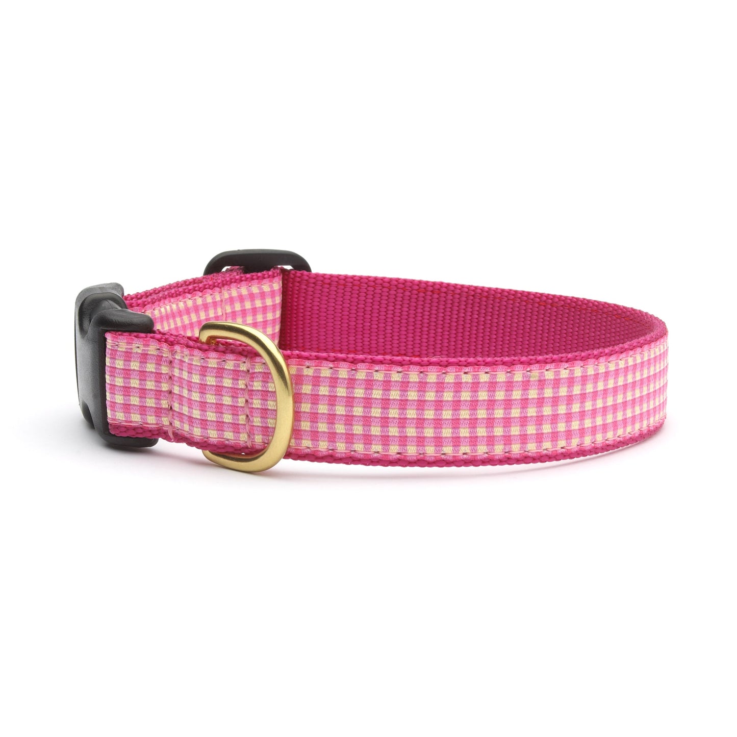 Pink Gingham Dog Collar by Up Country
