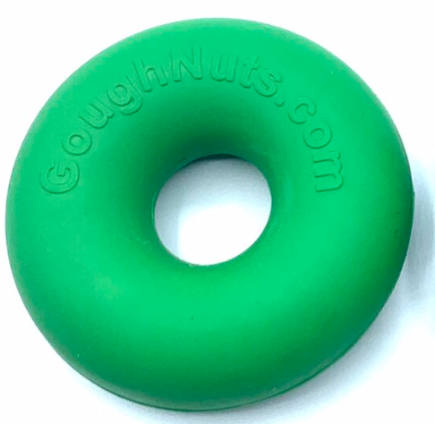 Goughnuts Small Green Ring Natural Rubber Chew Toy for Dogs 10-40lbs