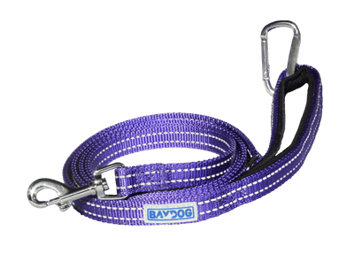 Baydog Pensacola Bay Dog Leash for Small to Medium Size Dogs 6' long and 5/8" wide Reflective Stitching-Boats n Barks