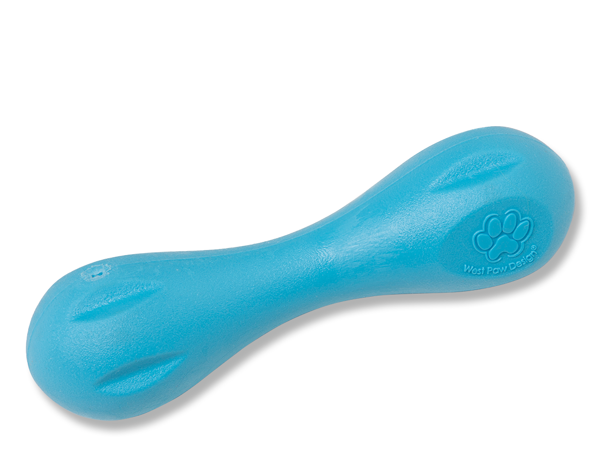 West Paw Zogoflex Hurley Dog Bone Chew Toy – Floatable Pet Toys for Aggressive Chewers, Catch, Fetch – Bright-Colored Bones for Dogs – Recyclable, Dishwasher-Safe, Non-Toxic,