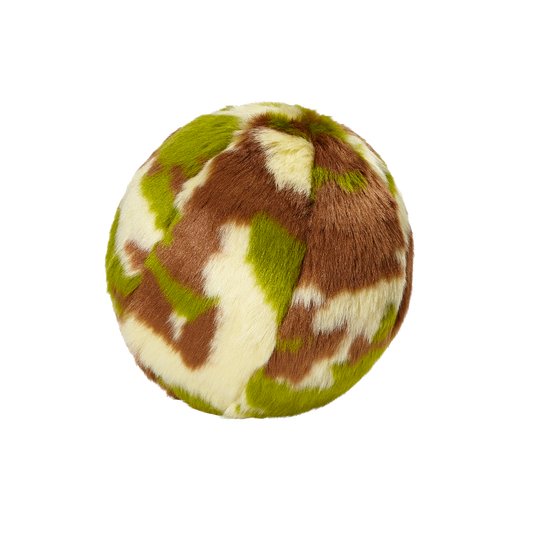 Fluff & Tuff Camo Ball Soft Dog Toy with Squeaker Machine Washable 5 1/2"