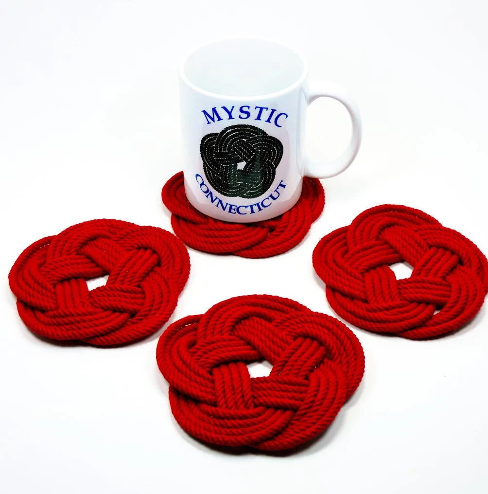 Mystic Knot Work Sailor Knot Coasters, Set of 4